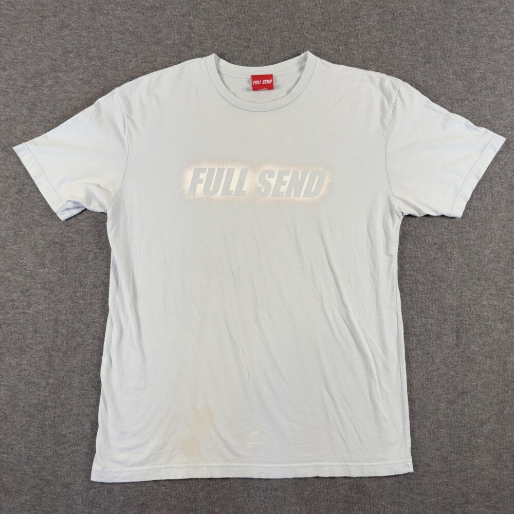 Full Send Shirt Mens Large Light Blue Graphic Tee Skate Streetwear T-Shirt